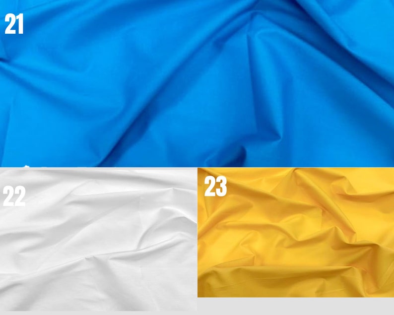 Cotton Polyester Broadcloth Fabric | Turquoise | White | Spa Yellow