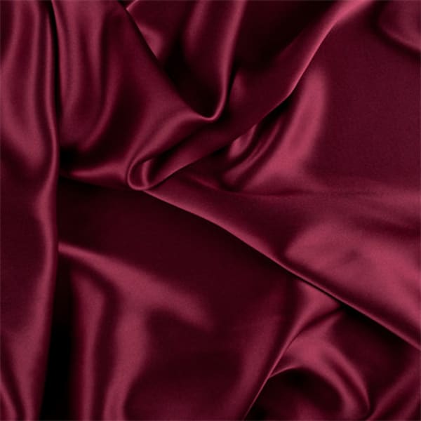 French (BURGUNDY)Charmeuse Stretch Silky Soft Satin Sold By The Yard Fabric 60 Wide Inches  Used for Decorations, Clothing,Wedding, Dresses.