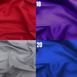 Cotton Polyester Broadcloth Fabric | Red | Purple | Silver | Royal Blue