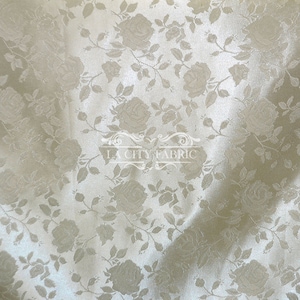 New Champagne Jacquard Satin Fabric By The Yard / Brocade Jacquard Floral Satin Fabric / 60&quot; Width / used for Tablecloth