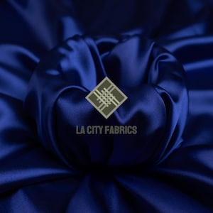 Navy Luxury 2 Way Stretchy Silky Satin Fabric By the Yard On Spandex Fabric Shiny Thick Satin Fabric (60” wide) Dresses
