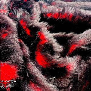 Husky 2 Tone Long Pile Shaggy Faux Fur Fabric By The Yard Can Be