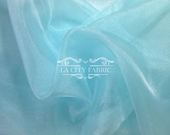 Luxus Aqua Crystal Sheer Organza Stoff Bulk Stock | Hochwertiger Organza stoff zur Hochzeit/ Partydekoration | Großhandelspreis