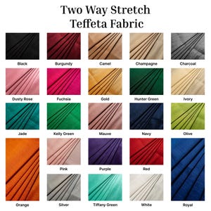 2 Way Stretch Taffeta Fabric (60” Wide ) By The Yard nylon Spandex Fabric Two tone Taffeta Fabric for prom dress, wedding Dress