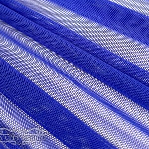 Royalblauer Stretch Power Mesh Stoff Meterware | 4-Wege-Stretch Nylon Elasthan | 60 ”breites weiches Netzgewebe