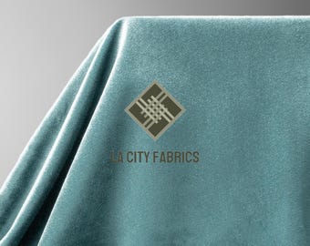 Tela de tapicería de terciopelo azul pizarra, cortada a medida: tela suave y duradera para muebles, cojines, cortinas y decoración de interiores.