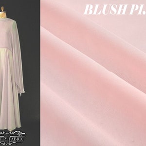 Blush Pink Chiffon Fabric By The Yard | Polyester Chiffon Fabric | Sheer Fabric | Mesh Fabric