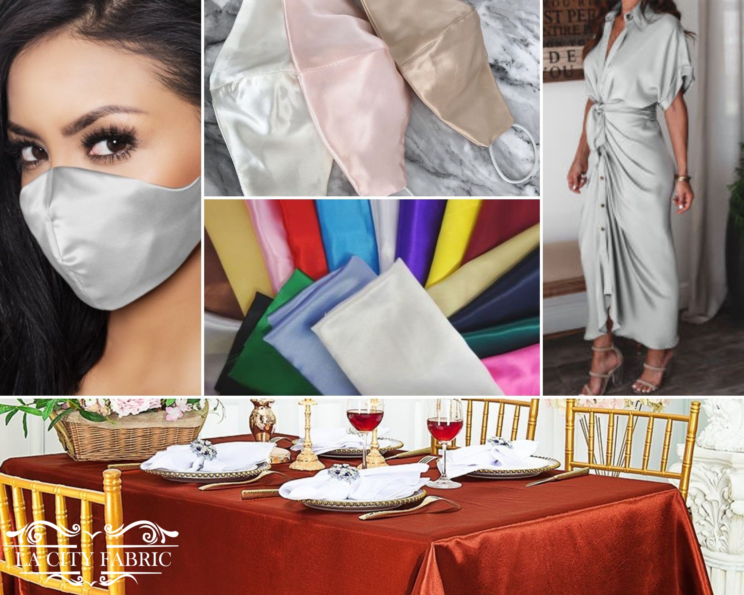 Bridal Satin Fabric Silky and Smooth Fabric for Decoration Tablecloth