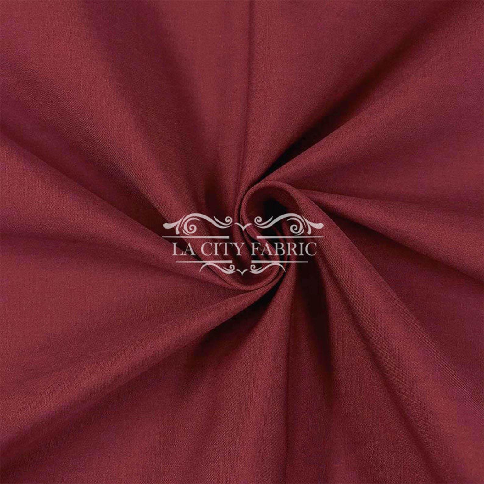 Wine Solid Poly Cotton Broadcloth Fabric by the Yard by the Etsy UK