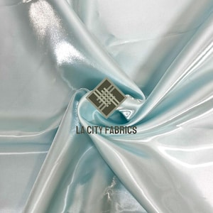 Aqua Reflective Bridal Satin by the yard Fabric Liquid Iridescent Satin Fabric Thick Shiny Satin Dress