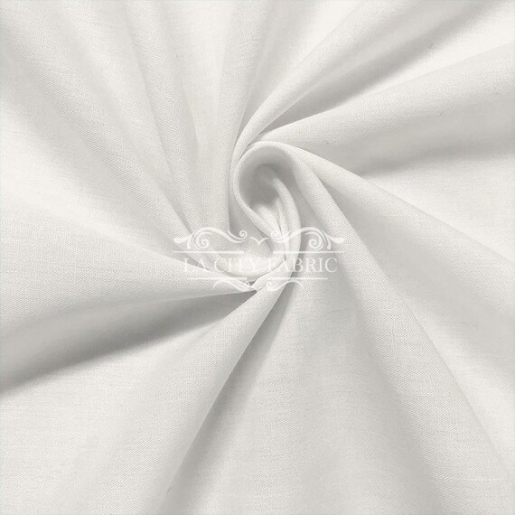 White Solid Poly Cotton Broadcloth Fabric by the Yard by the Roll Soft and  High-quality Cotton Fabric Wholesale Price Fabric 
