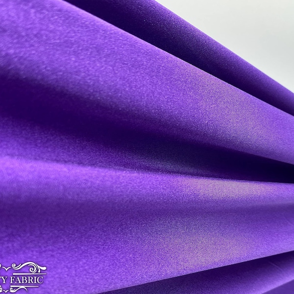 Purple Shiny 4 Way Stretch Nylon Spandex Fabric By The Yard | 58” Width | Ultra Soft and smooth | Swimwear Spandex Fabric