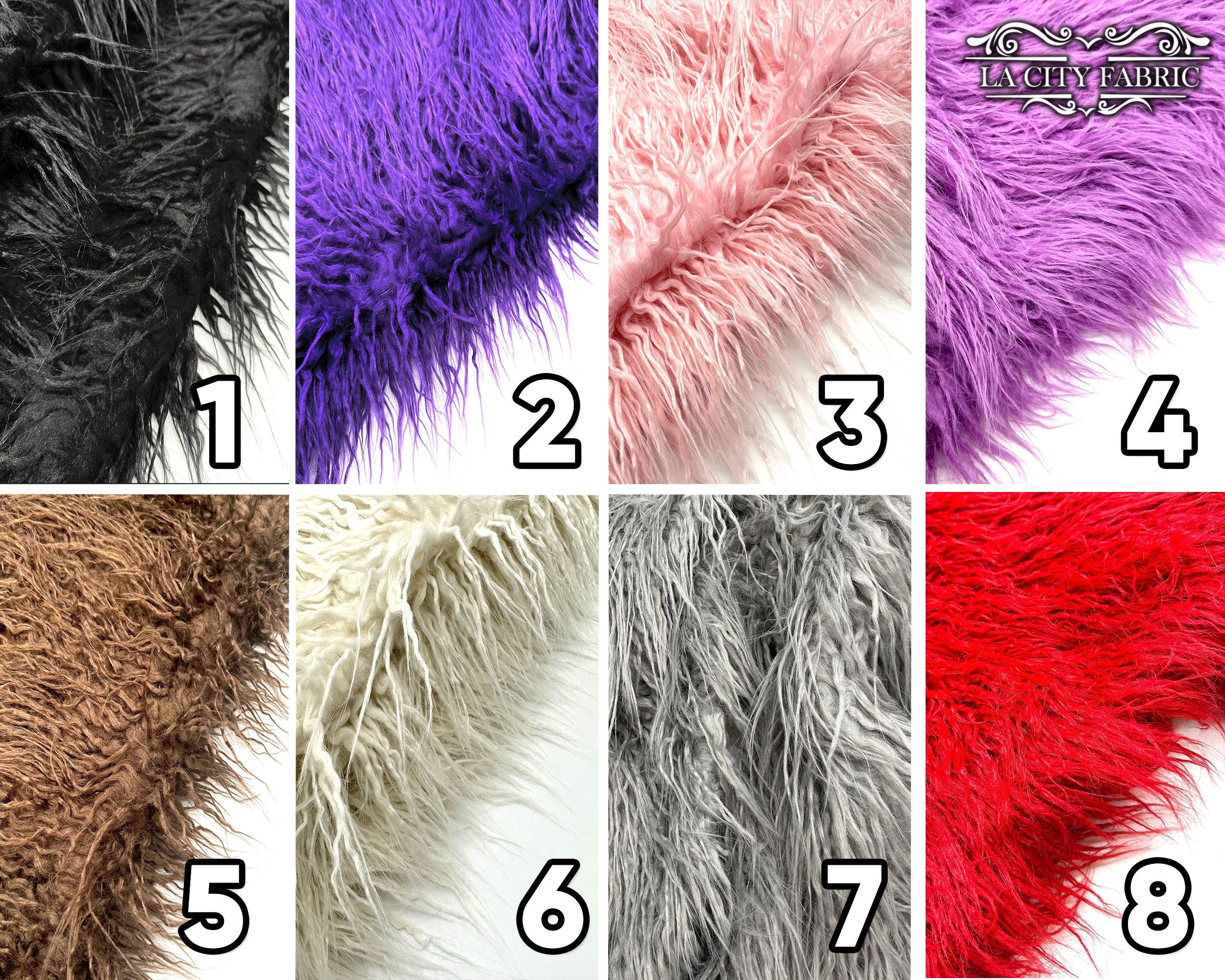 Pink Faux Fake Mongolian Animal Fur Fabric Long Pile
