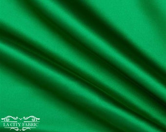 Kelly Green Thick Satin Fabric By The Yard | Bridal Satin Fabric Silky and Smooth Fabric for Decoration, Tablecloth, Dresses
