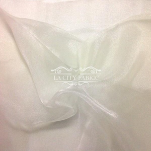 Luxury Off White Crystal Sheer Organza Fabric By The Yard | High-Quality Organza Fabric for Wedding / Party Decorations | Wholesale Price