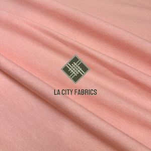 Coral Jersey Knit Cotton Spandex Fabric By The Yard 4 Way Stretch Fabric for clothing, shirts, dress 60” Wide