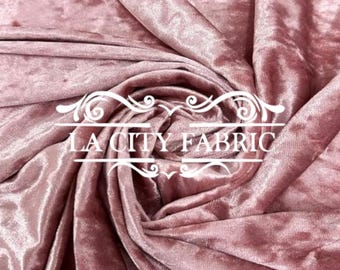 Rose Gold Crushed Velvet Fabric Spandex Stretch Velvet Fabric By The Yard 60” Wide Velvet Dress, Velvet Tablecloth
