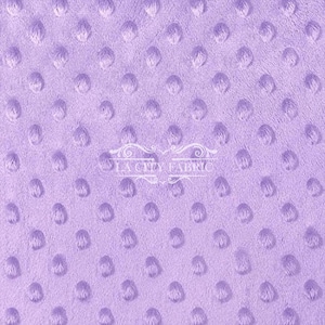 New Lilac Minky Fabric By The Yard / 4 Way Stretch Minky Fabric / Polka Dimple Dot Minky Fabric / Soft Fabric