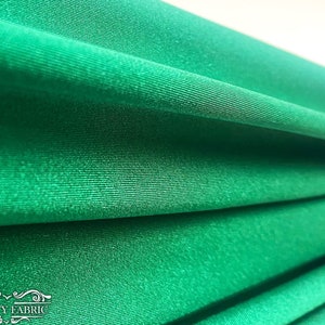 Kelly Green Shiny 4 Way Stretch Nylon Spandex Fabric By The Yard | 58” Width | Ultra Soft and smooth | Swimwear Spandex Fabric