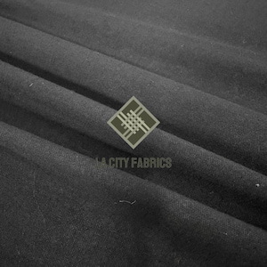 Black Jersey Knit Cotton Spandex Fabric By The Yard 4 Way Stretch Fabric for clothing, shirts, dress 60” Wide