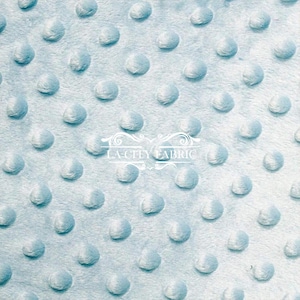 New Baby Blue Minky Fabric By The Yard / 4 Way Stretch Minky Fabric / Polka Dimple Dot Minky Fabric / Soft Fabric