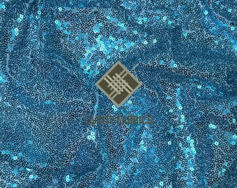 Turquoise mini glitter pailletten stof all-over stretch paillettenstof op maat gesneden voor decoratie, jurk, galajurk, tafelkleed