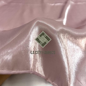 Dusty Rose Crystal liquid Chiffon Fabric Iridescent Reflective Chiffon Fabric By The Yard for decorations, dress, and more