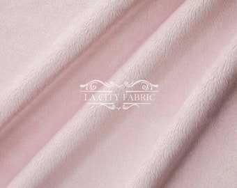 Light Pink Solid  Minky Fabric By The Yard _ 3mm Pile Soft and Snuggly 60" Width Plush _ Faux Fur Fabric _ Used for Blanket and more