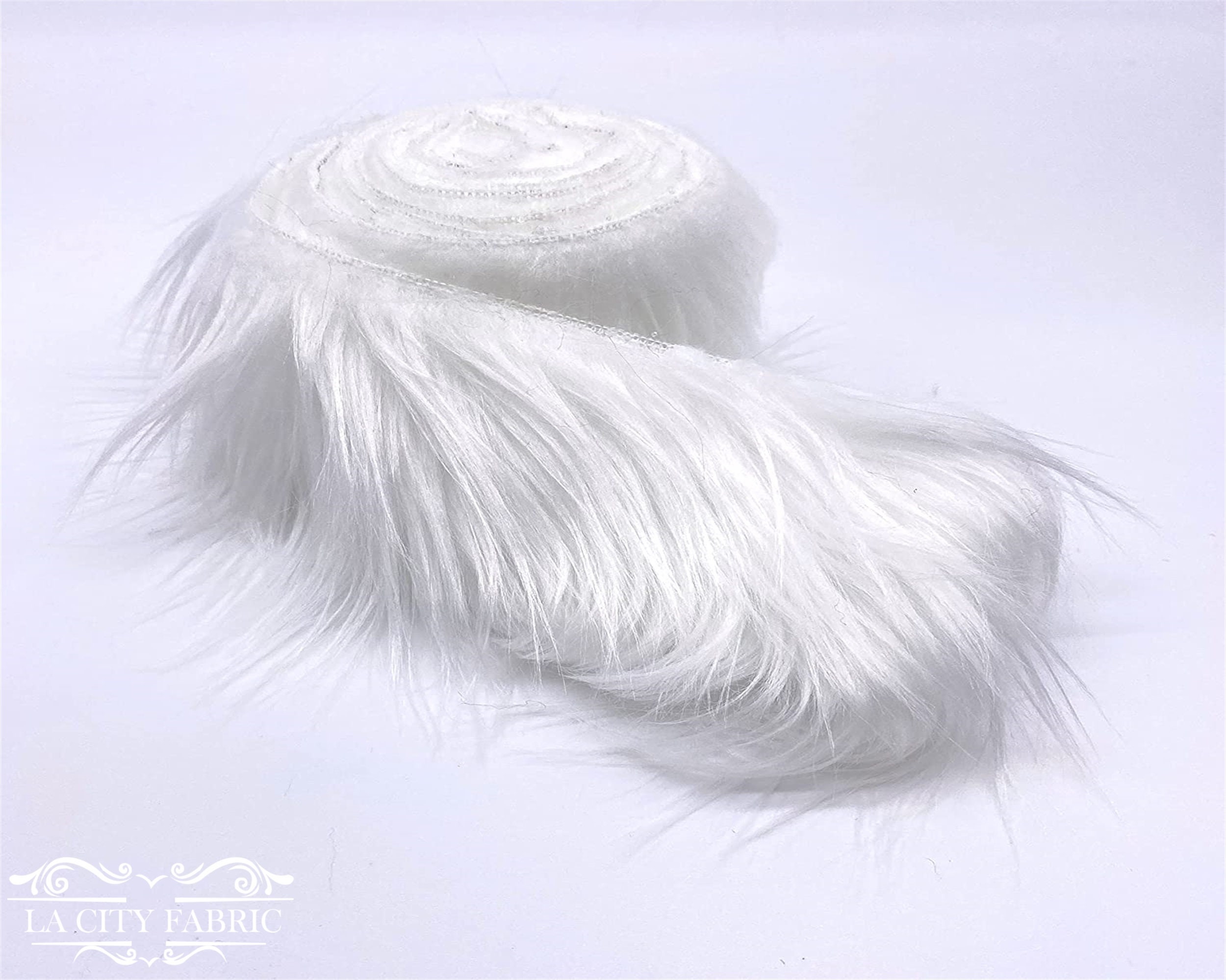 Ribbon White Faux Fur Fabric by the Strips Ribbon | Animal Ribbon White Faux Fur Fabric by the Strips Ribbon | Animal