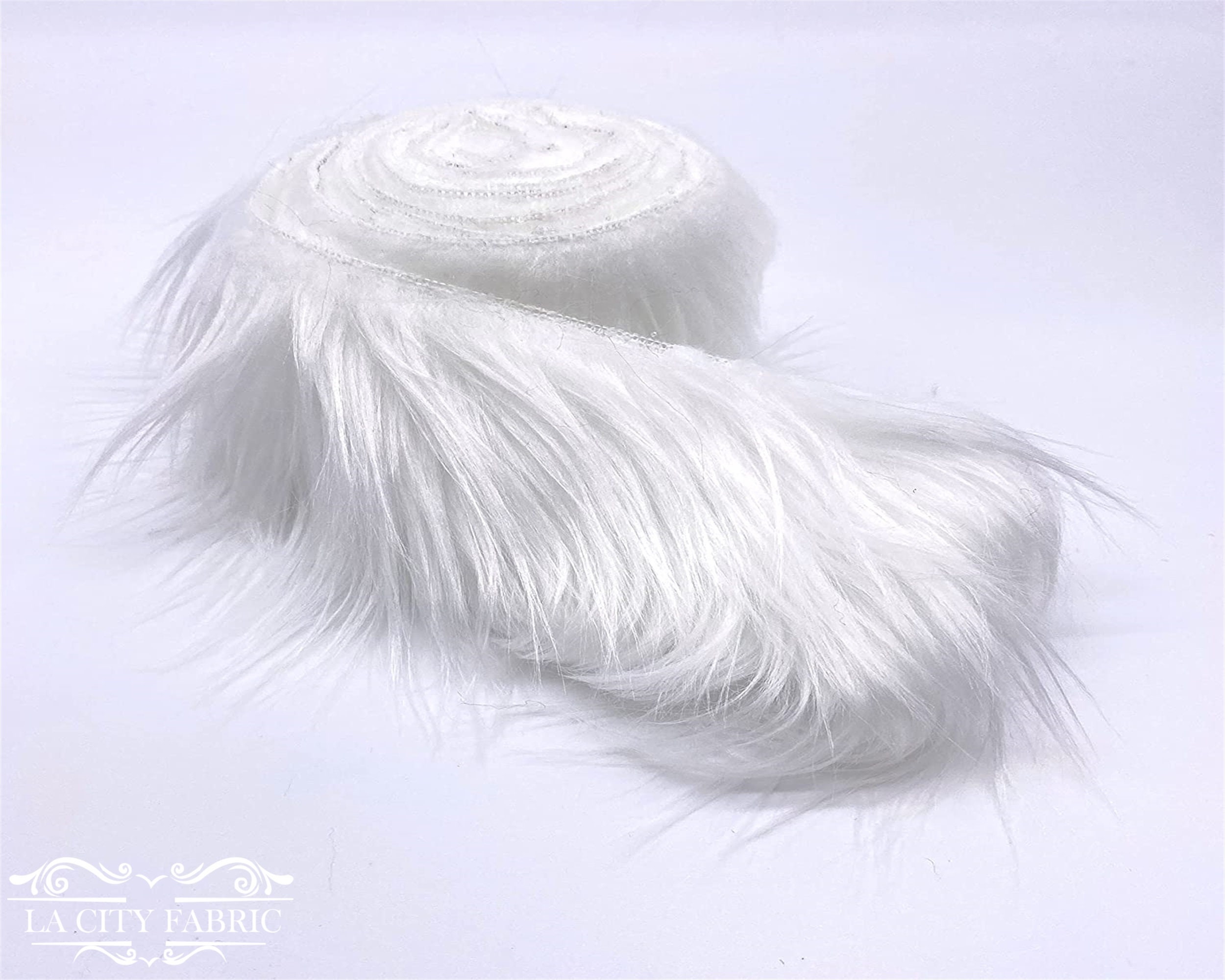 White Luxury Shag Faux Fur Fabric 