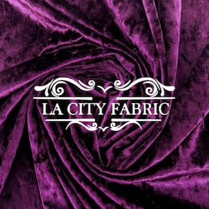 Purple Crushed Velvet Fabric Spandex Stretch Velvet Fabric By The Yard 60” Wide Velvet Dress, Velvet Tablecloth