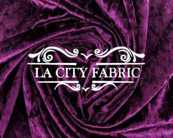 Purple Crushed Velvet Fabric Spandex Stretch Velvet Fabric By The Yard 60” Wide Velvet Dress, Velvet Tablecloth