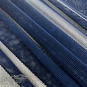 Marineblauer Stretch Power Mesh Stoff Meterware | 4-Wege-Stretch Nylon Elasthan | 60 ”breites weiches Netzgewebe