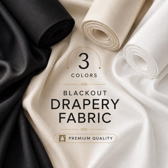 Blackout Drapery Lining Fabric by the Yard (57” Wide) Blocks 99% Light Ray