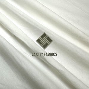 Off White Jersey Knit Cotton Spandex Fabric By The Yard 4 Way Stretch Fabric for clothing, shirts, dress 60” Wide