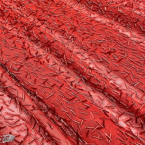 Red Dangle Sequin Fabric on 4 Way Stretch Mesh Fabric | By The Yard | Embroidery Beaded Lace Fabric dress