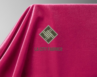 Tessuto per tappezzeria in velluto reale fucsia tagliato su misura: tessuto morbido e resistente per mobili, copricuscini, tendaggi e decorazioni per interni