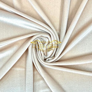 Champagne Glitter Spandex Stretch Velvet Fabric | By The Yard Shiny Spandex Velvet Fabric | for dresses, decor, tablecloths