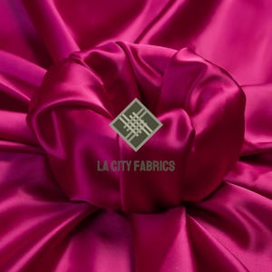 Fuchsia Luxury 2 Way Stretchy Silky Satin Fabric By the Yard On Spandex Fabric Shiny Thick Satin Fabric (60” wide) Dresses