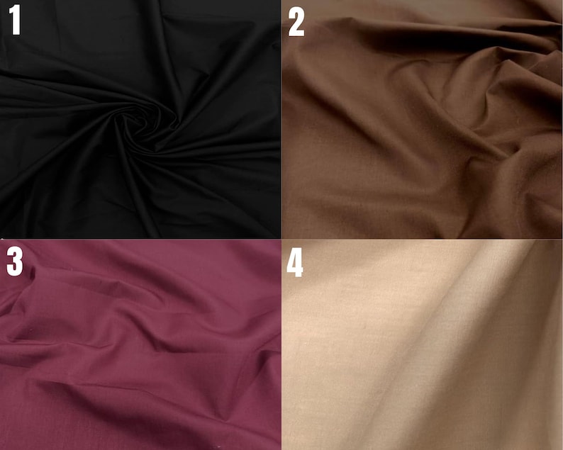 Cotton Polyester Broadcloth Fabric | Black | Brown | Burgundy | Dark Taupe