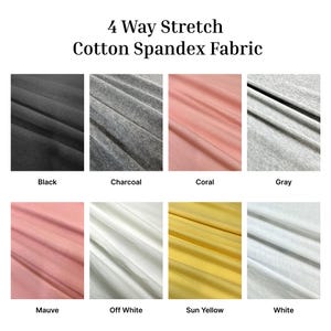 Jersey Knit Cotton Spandex Fabric By The Yard 4 Way Stretch Fabric for clothing, shirts, dress 60” Wide