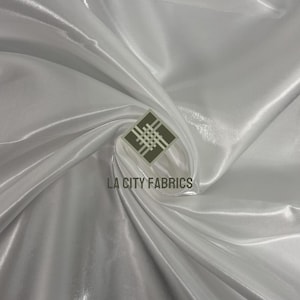 Ivory Reflective Bridal Satin by the yard Fabric Liquid Iridescent Satin Fabric Thick Shiny Satin Dress