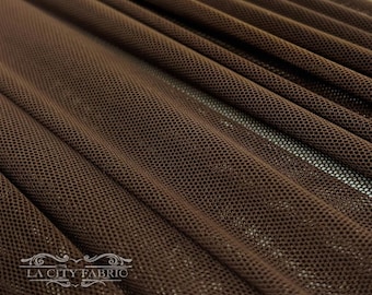 Brauner Stretch Power Mesh Stoff Meterware | 4-Wege-Stretch Nylon Elasthan | 60 ”breites weiches Netzgewebe