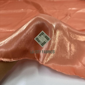 Coral Crystal liquid Chiffon Fabric Iridescent Reflective Chiffon Fabric By The Yard for decorations, dress, and more