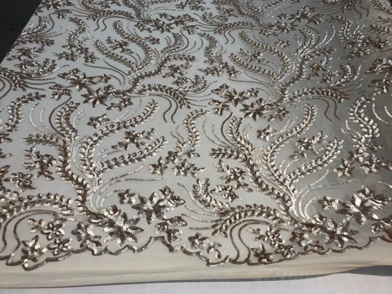 LACTYFABRIC Luxurious Sequins 4 way stretch by the yardNew Champagnetablecloths customs,runner,wedding,decorations,dresses night gowns