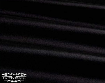 Black Thick Satin Fabric By The Yard | Bridal Satin Fabric Silky and Smooth Fabric for Decoration, Tablecloth, Dresses