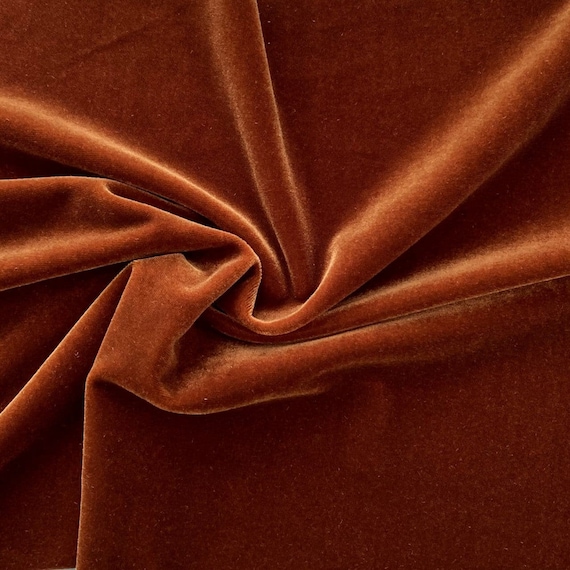 light BROWN_ Soft Quality Stretch Velvet Fabric By The Yard_ 58" wide_ Super Soft _ Light Weight_ Used for Dresses, Decorations, Clothing,
