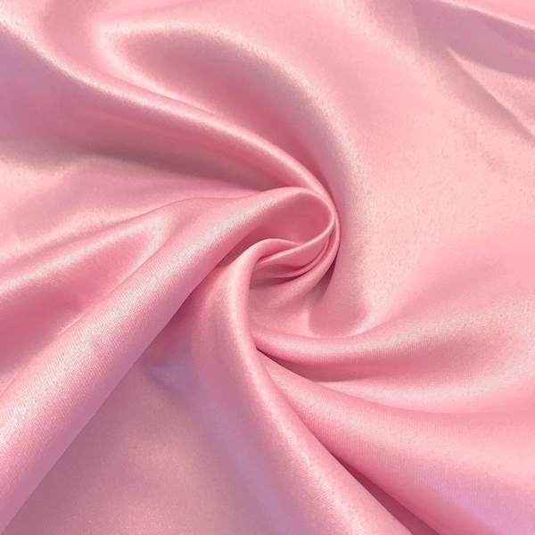 LIGHT PINK/Soft Bridal Satin-silky Smooth Touches-60 Inches-Shiny Satin Fabric By The Yard-Wedding,Dresses,Tablecloths,Night Gown,Decoration