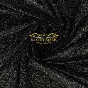 Black Silver Glitter Spandex Stretch Velvet Fabric | By The Yard Shiny Spandex Velvet Fabric | for dresses, decor, tablecloths