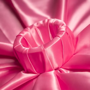 Shiny Bridal silky satin Fabric By The Yard Hot Pink Heavy thick quality Satin Fabric for Tablecloth, dress, drapery, and more